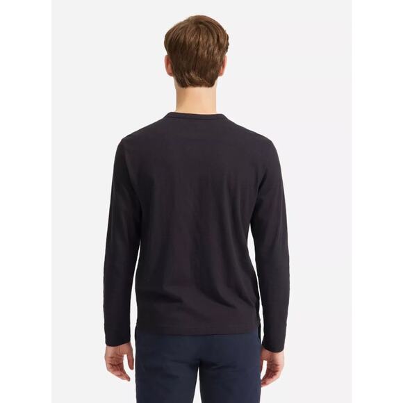 EVERLANE Men's Premium Weight Henley Shirt Large Navy Blue Long Sleeves NWT - Picture 2 of 9